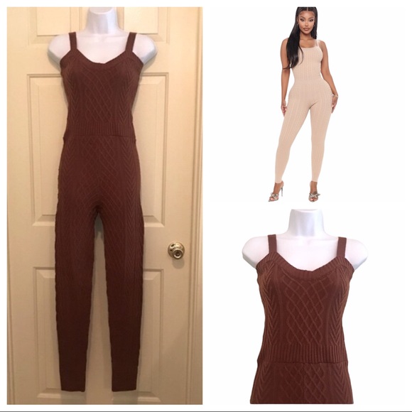 Fashion Nova Pants & Jumpsuits Fashion Nova Cable Knit Jumpsuit